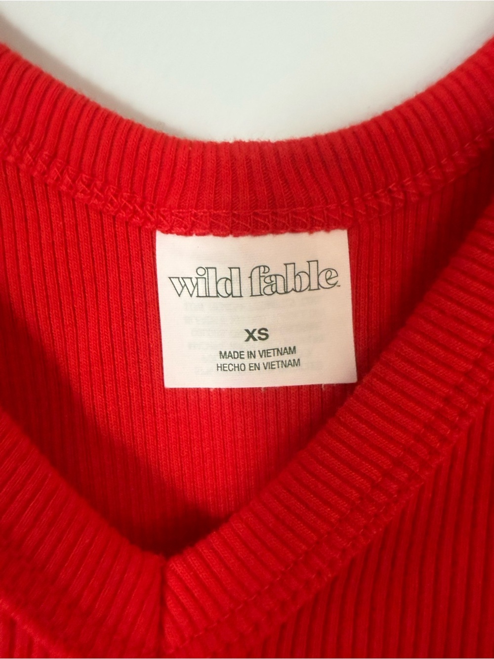 Red Ribbed Crop Tank - Picture 3 of 4